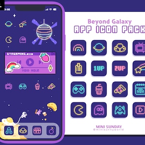 63 App Icon Pack / Beyond Galaxy / Wallpapers & Widgets / Pixel / iOS App Icons / Android / Home Screen