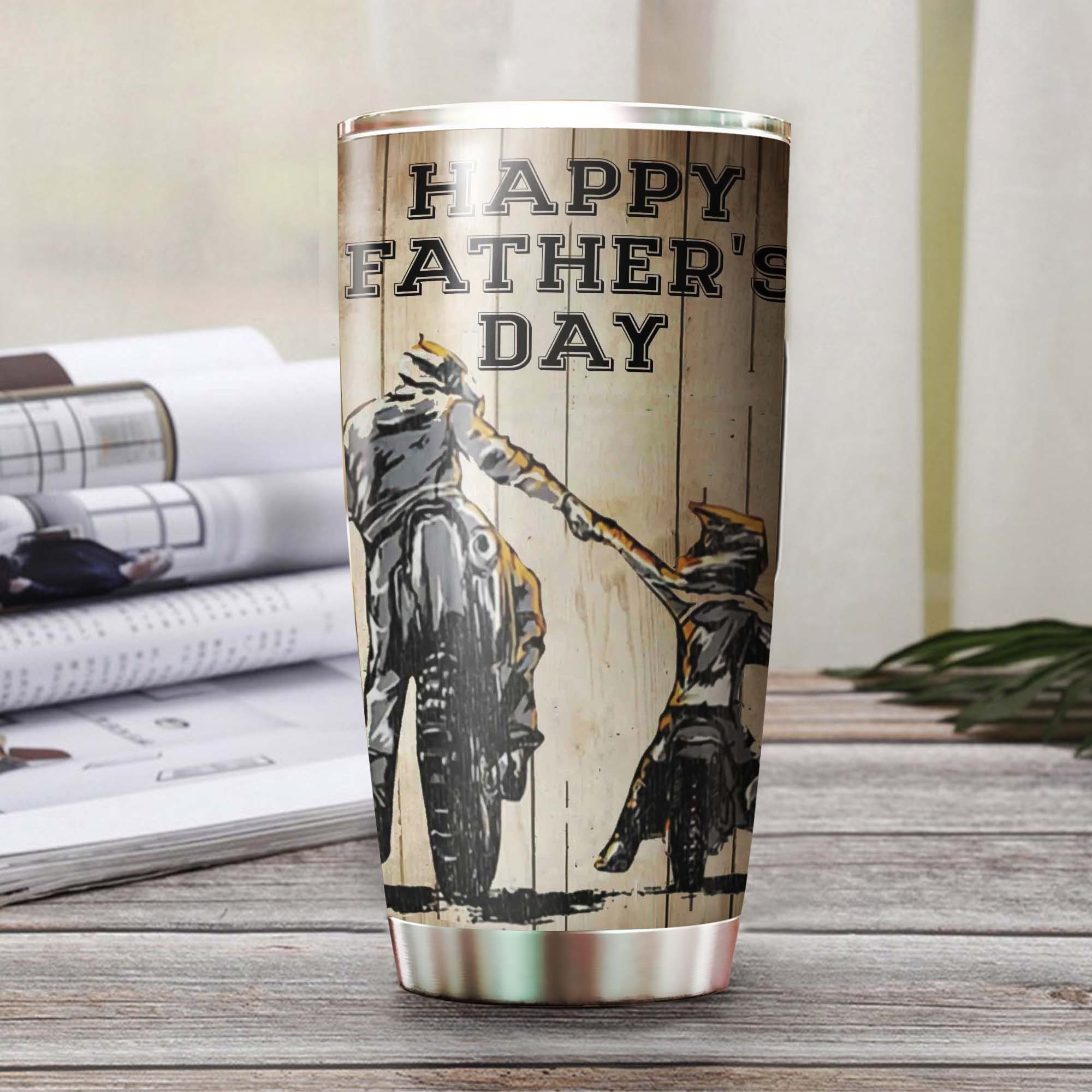 Motorcycle dad Happy Father's day -Birthday Christmas Ringneck Tumbler 20oz