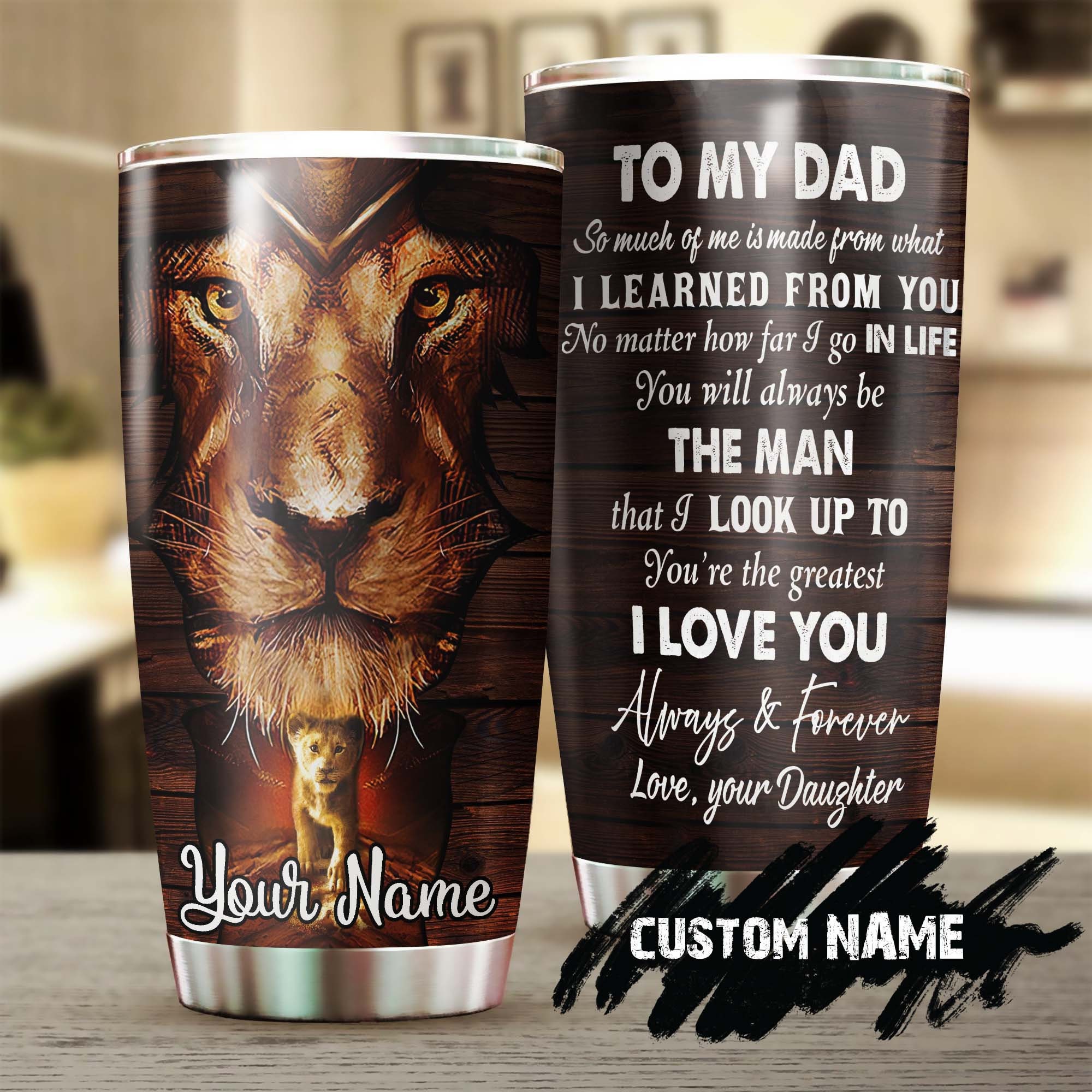 Lion Daughter Dear Dad The Man I Look Up To Personalized Etsy