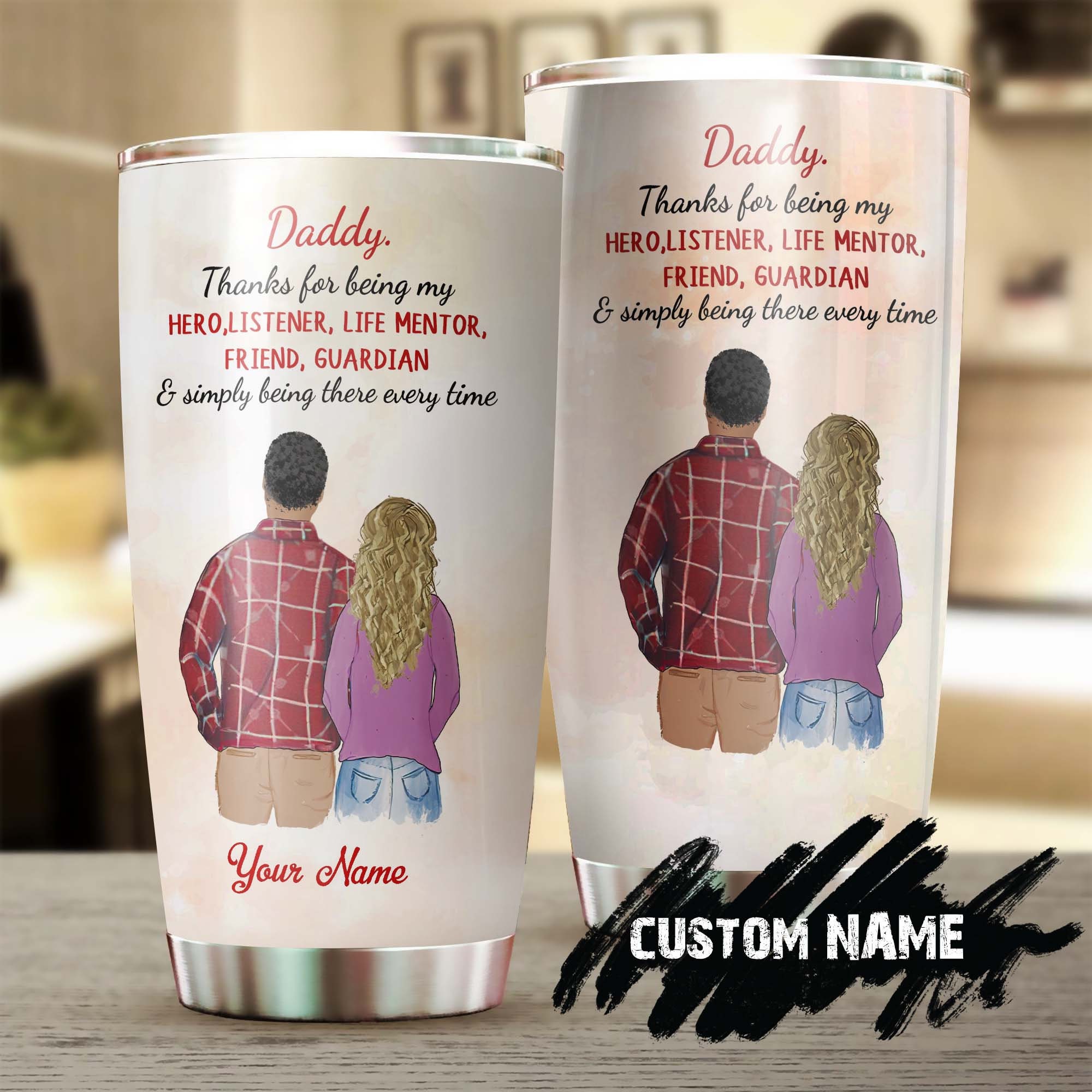 Touching Letter Thank You Dad For Being My Hero Personalized Tumbler 20oz
