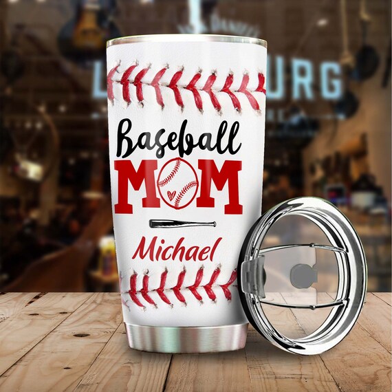 Baseball Mom Thank You For Always Being My Biggest Fan Personalized Tumbler-Birthday gift Christmas Gift Mother's day Gift for Baseball Mom