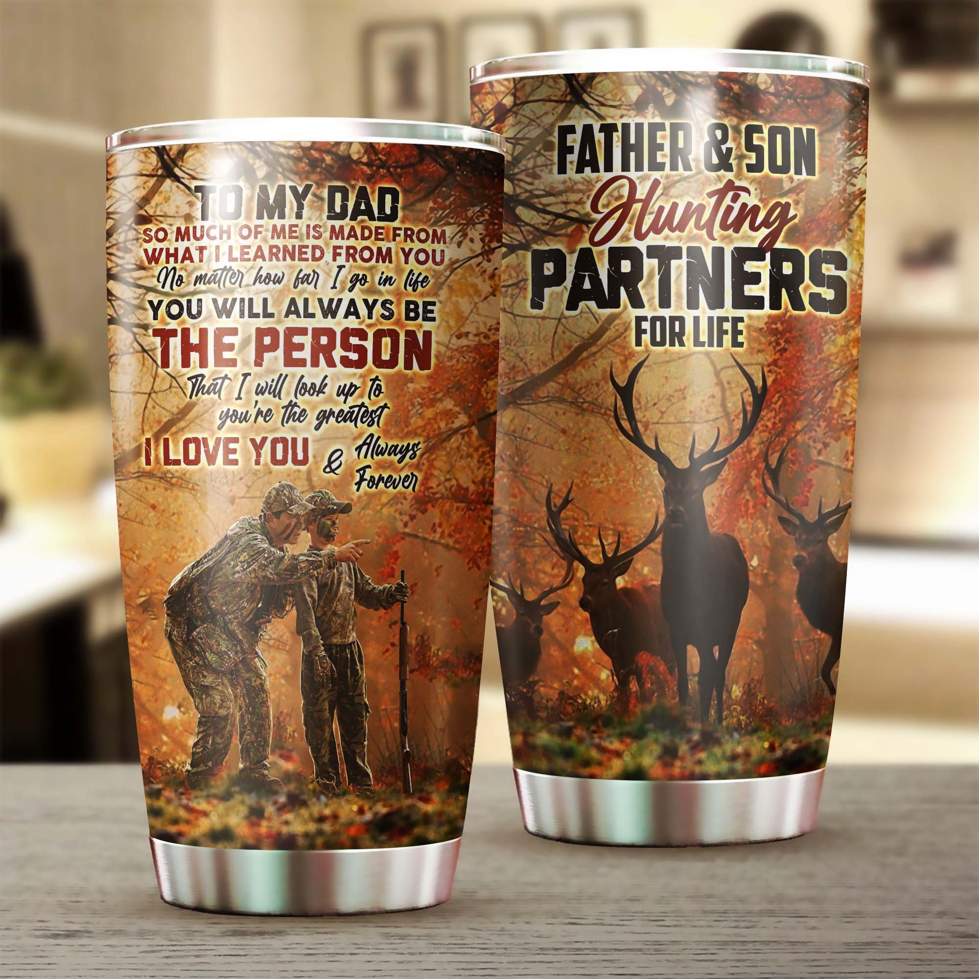 Father And Son Hunting Partner For Life Ringneck Tumbler 20oz