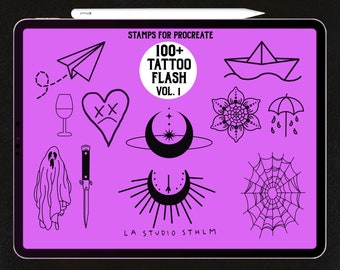 Tattoo Flash Stamp Set Vol. 1 - Procreate Tattoo Stamp Brush Set