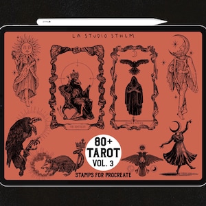 Tarot Stamp Set Vol. 3 - Procreate Tattoo Stamp Brush Set