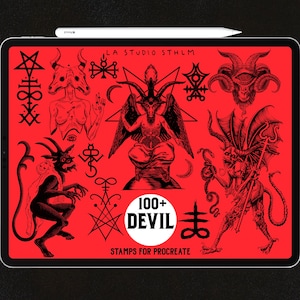 Devil - Procreate Tattoo Stamp Brush Set