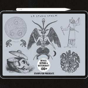 Devils, Demons & Witchcraft - Procreate Tattoo Stamp Set