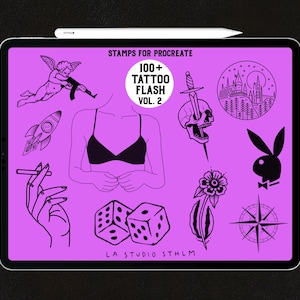Tattoo Flash Stamp Set Vol. 2 - Procreate Tattoo Stamp Brush Set