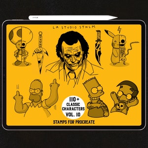 Classic Characters Vol. 10 - Procreate Tattoo Stamp Brush Set