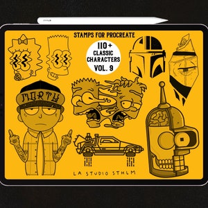 Classic Characters Vol. 9 - Procreate Tattoo Stamp Brush Set