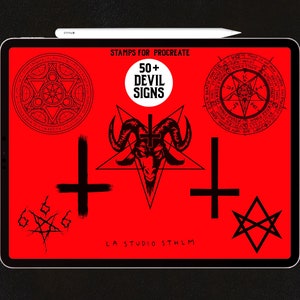 Devil Signs - Procreate Tattoo Stamp Set