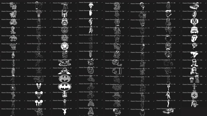 Classic Characters Vol. 11 Procreate Tattoo Stamp Brush Set - Etsy