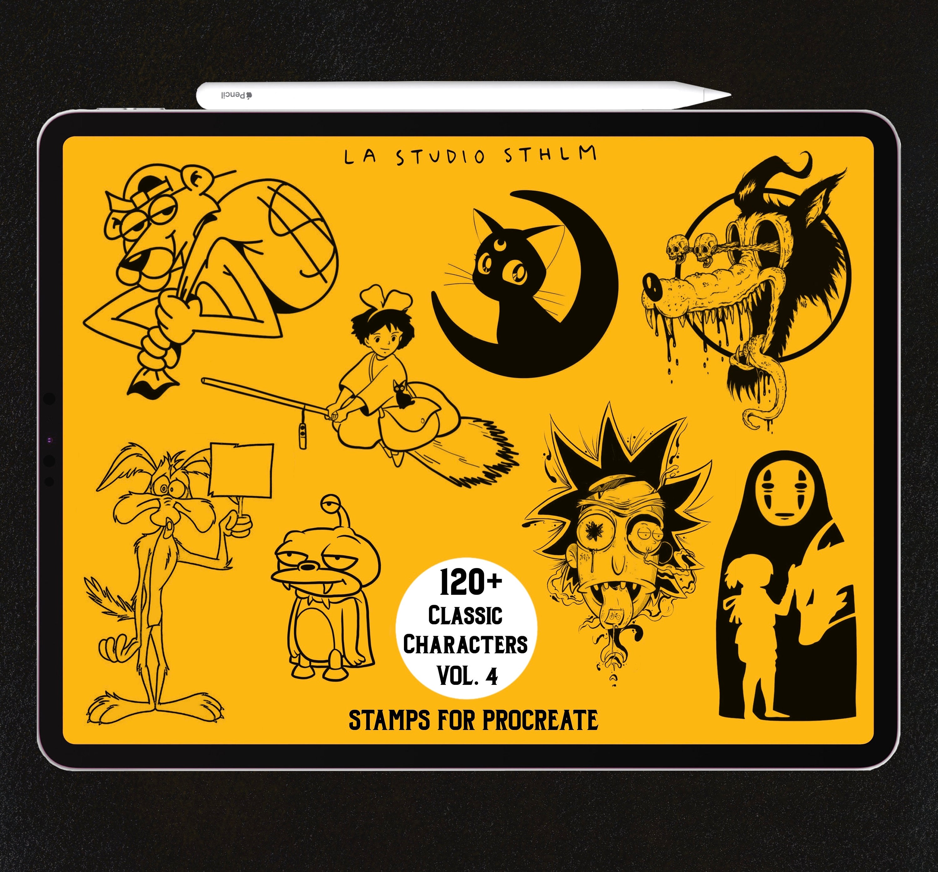 Classic Characters Vol. 4 - Procreate Tattoo Stamp Brush Set - Etsy