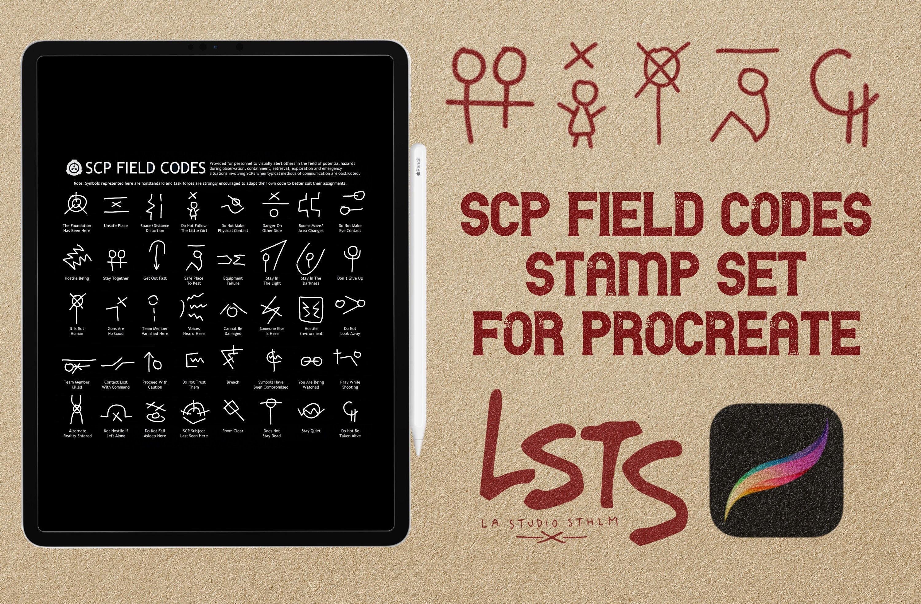 SCP Field Codes Stamp Set Procreate Tattoo Stamp Set Etsy Australia
