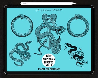 Animals & Insects Vol. 1 - Procreate Tatto Stamp Brush Set