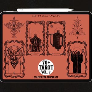Tarot Stamp Set Vol. 2 - Procreate Tattoo Stamp Brush Set