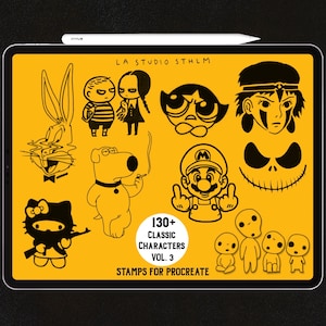 Classic Characters Vol. 3 - Procreate Tattoo Stamp Brush Set