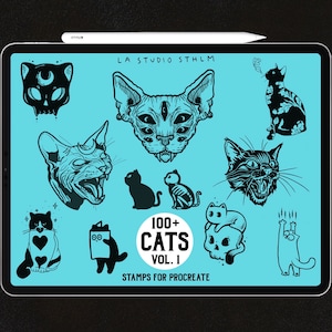 Cats Vol. 1 - Procreate Tattoo Stamp Brush Set