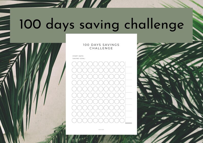 100 Days Saving Challenge Printable &amp; Fillable PDF Savings - Etsy