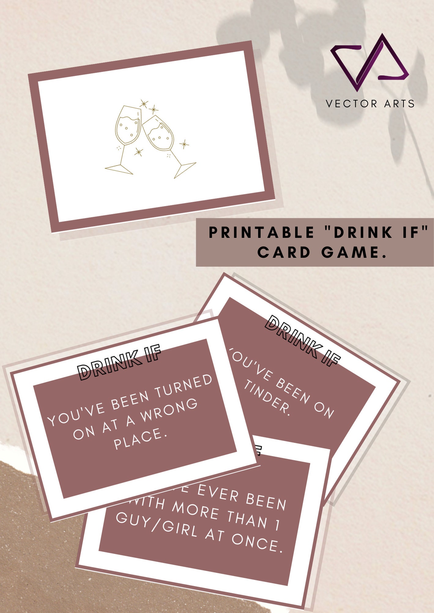 Printable Party Game 'drink If' Game Printable Bachelorette Game Drinking Games Double Sided