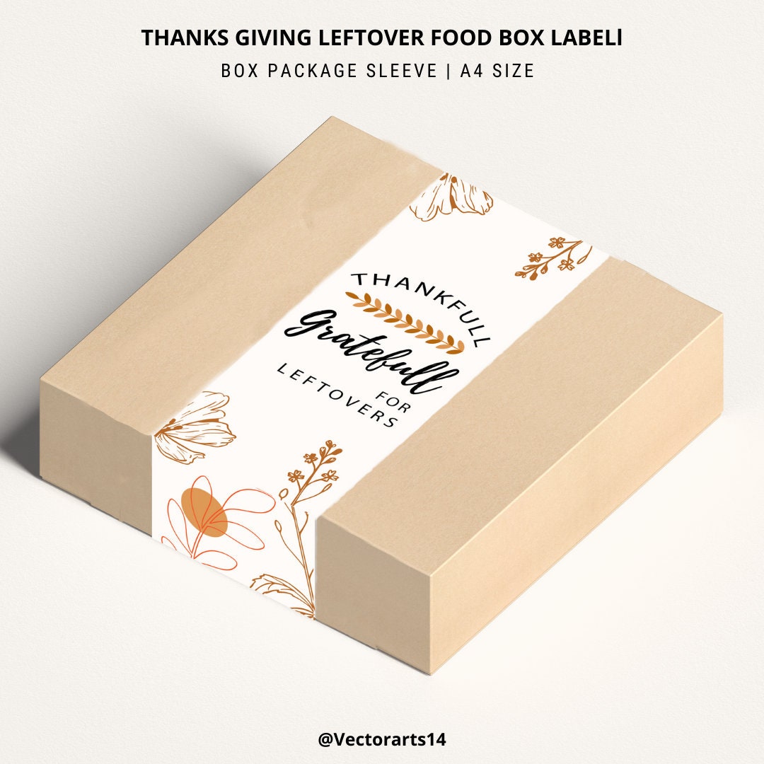 Printable Leftover Box Package Sleeve Packaging Printable Food Package