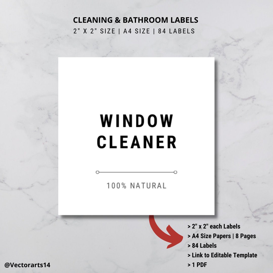 Cleaning & Bathroom Labels Printable Cleaning Labels Bathroom Labels