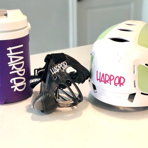 Pegatinas personalizadas con nombre: para béisbol, sóftbol, cascos, máscaras y botellas de agua.