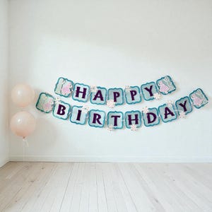 Frozen-Inspired Birthday Banner, Winter Wonderland Theme Party, Girl Birthday