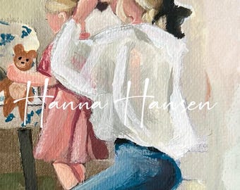 FINE ART PRINT| Motherhood painting | Acrylic painting | vintage style art