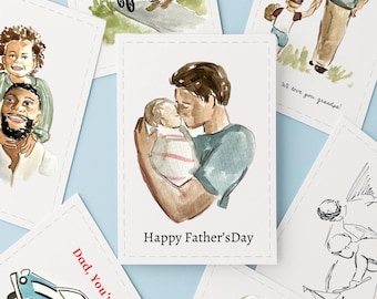 Custom Father’s Day card | personalized Father’s Day gift | hand painted Father’s Day gift