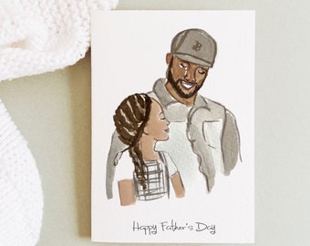 Custom Father’s Day card | personalized Father’s Day gift | hand painted Father’s Day gift