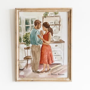 Custom watercolor portraits | Custom hand painted portrait | family watercolor portrait | couples watercolor portrait