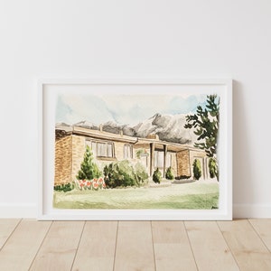 House portrait| Hand painted custom home painting| Watercolor House Painting | First home gift | Childhood Home