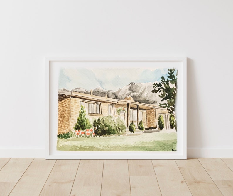 House Portrait Hand Painted Custom Home Painting Watercolor - Etsy
