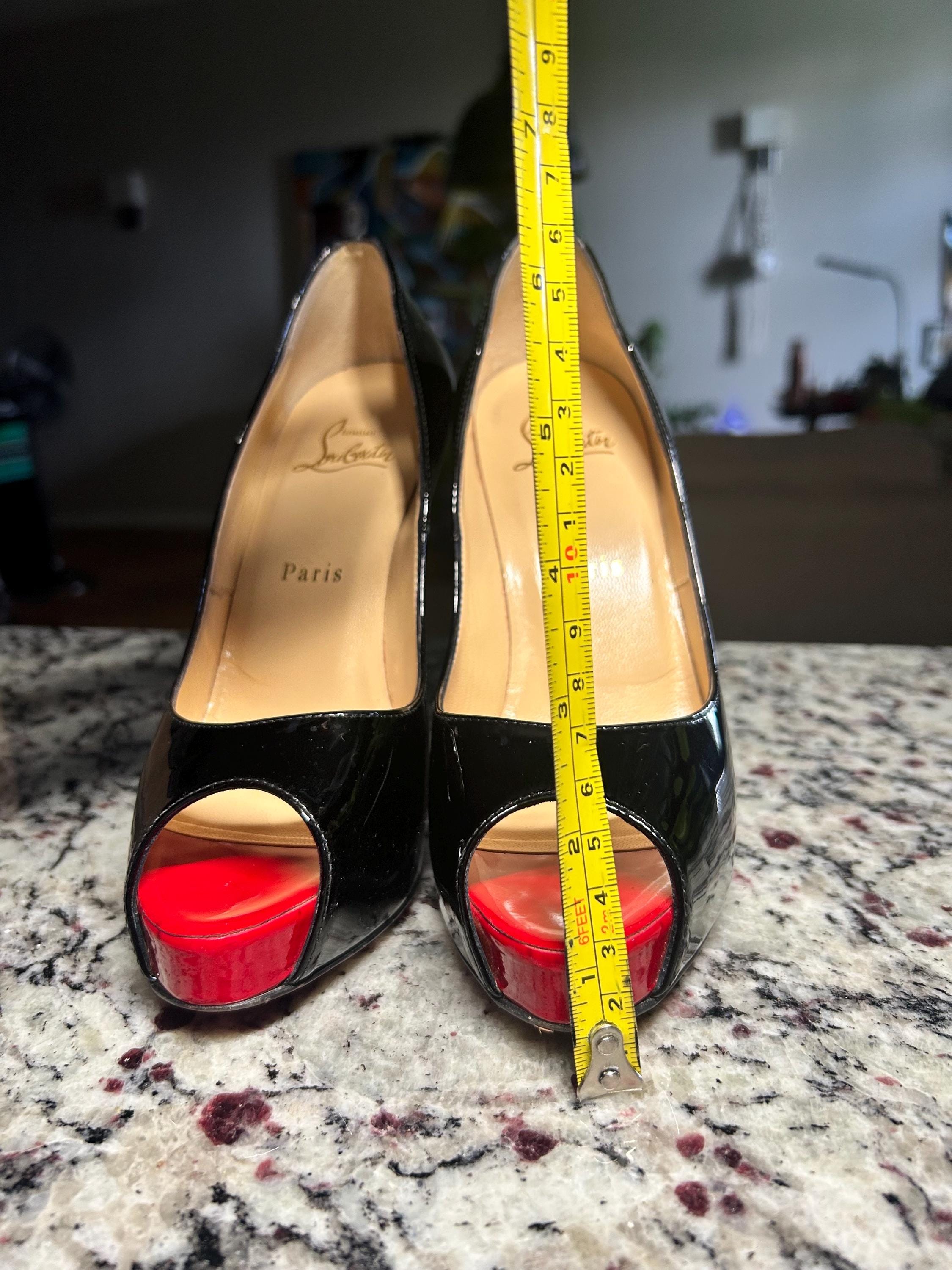 Very Prive 120 Patent Platform Gently Used Louboutin Pumps Size 37