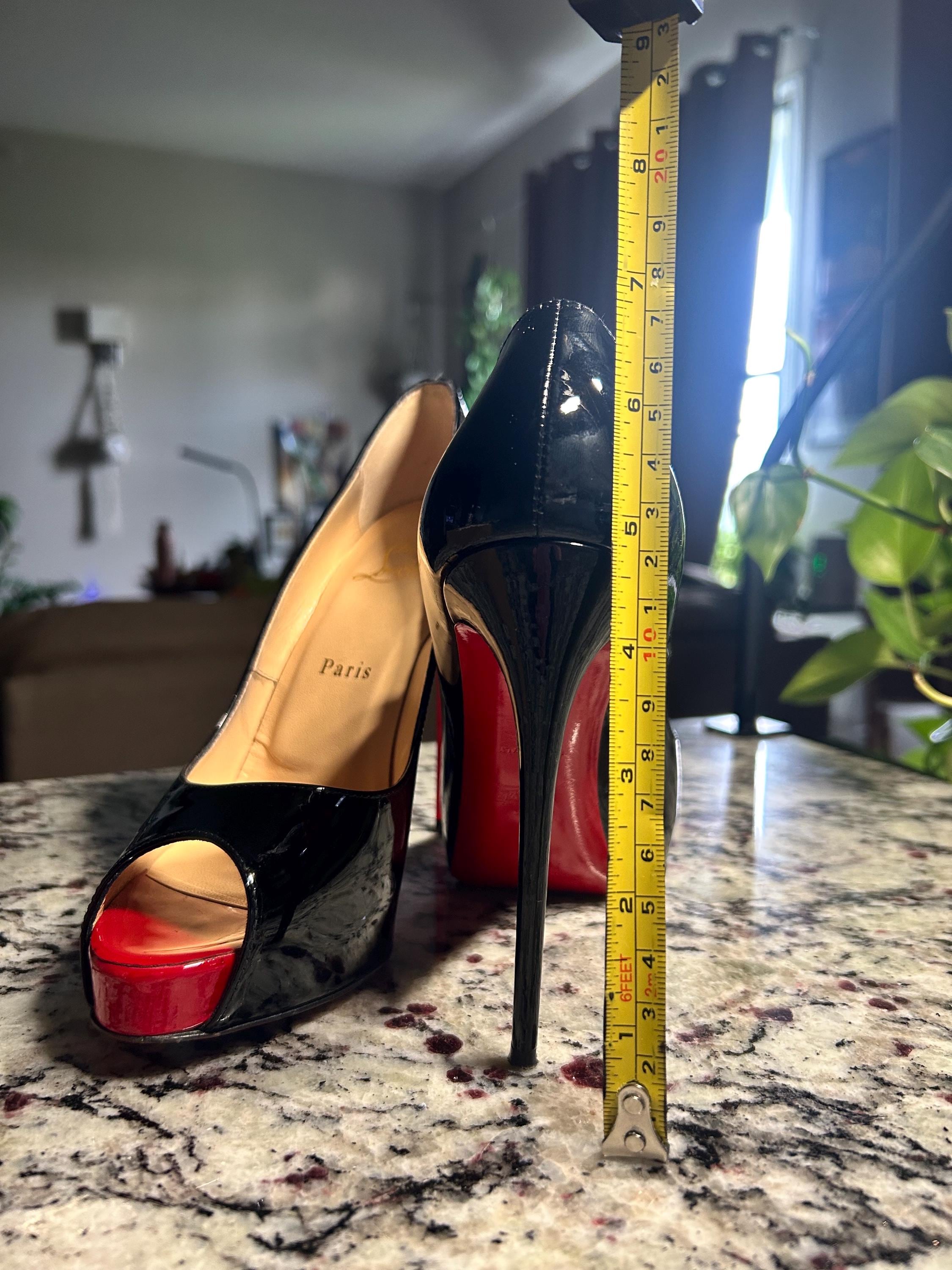 Very Prive 120 Patent Platform Gently Used Louboutin Pumps Size 37