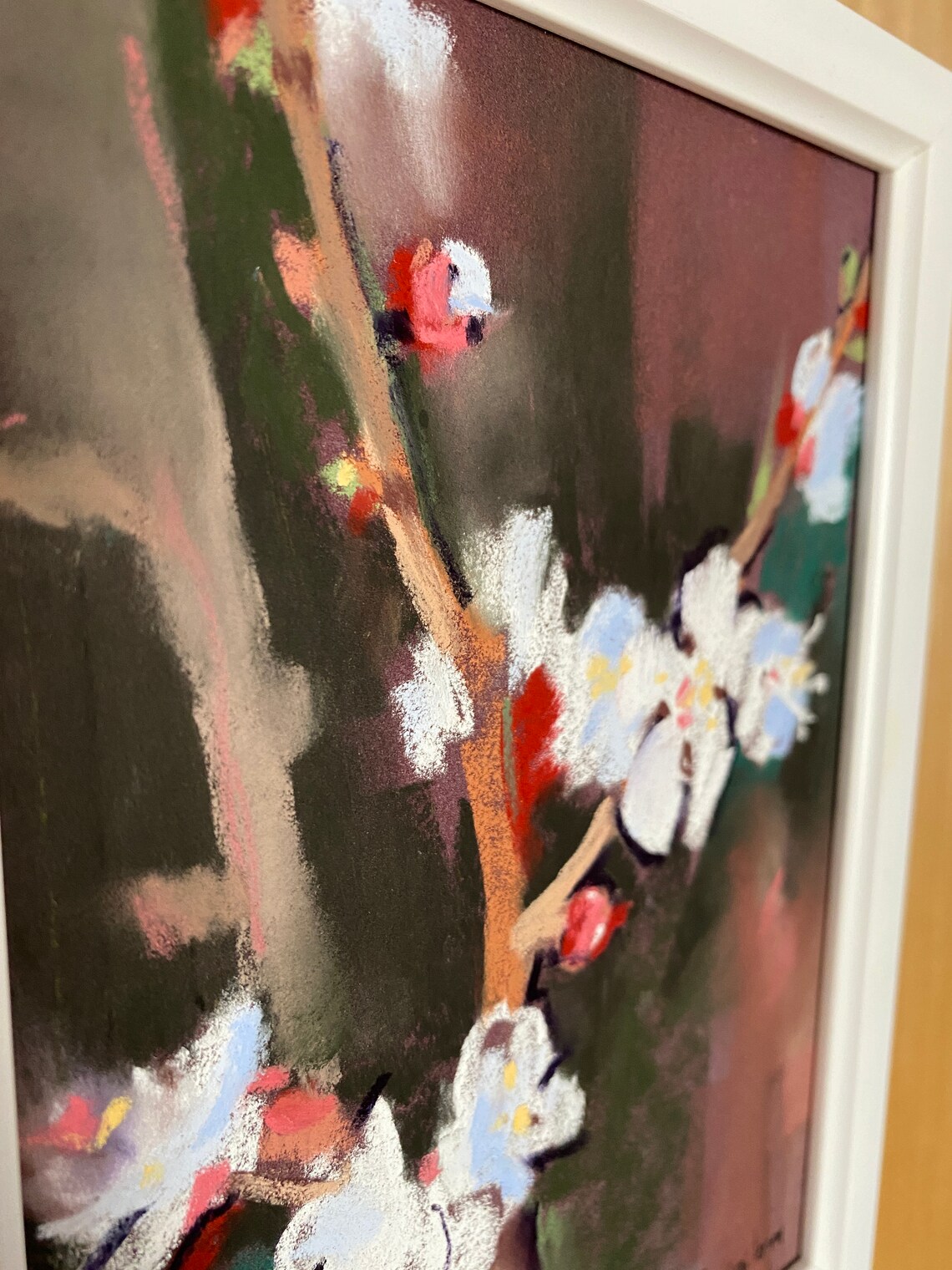 Apricot blossoms painting Original spring painting 5x7 Wall Etsy