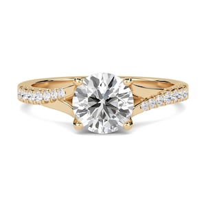 1.00 TCW Round Cut Lab Grown Diamond Ring, Lab Diamond Wedding Ring for Women, Round Engagement Ring, Anniversary Gift for Her Platinum Ring