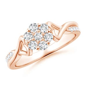 Flower Engagement Ring IGI Certified EF SI Lab Grown Diamond Solitaire Engagement Ring / Gold & Platinum Ring / Wedding Ring Gift