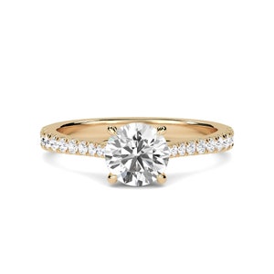Round Cut Lab Grown Diamond Ring, 1.00 TCW Lab Diamond Wedding Ring for Women, Round Engagement Ring, Anniversary Gift for Her Platinum Ring
