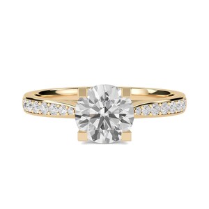 Round Brilliant Cut Lab Grown Diamond Ring 0.50 CT Solitaire Engagement Ring GH/SI Lab Grown/ Diamond Wedding Ring for Her / Valentine Gift