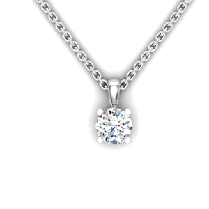 0.25 to 2.00 Ctw Lab Grown Round Diamond Pendant Necklace, IGI Certified Diamond Pendant, Anniversary Gift, Gift for her, Gift for wife