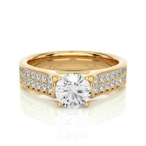 Vintage Engagement Ring 1.30 Ct IGI Certified GH SI Lab Grown Diamond Solitaire Wedding Ring / Gold & Platinum Ring / Wedding Ring Gift