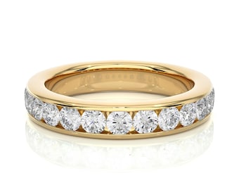 Lab Grown Diamond Eternity Ring, 14k Gold Anniversary Band