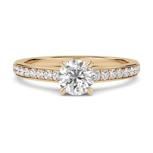 1.00 TCW Round Cut Lab Grown Diamond Ring, Lab Diamond Wedding Ring for Women, Round Engagement Ring, Anniversary Gift for Her Platinum Ring