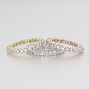Lab Diamond Wedding Band, 2.00 MM Round Brilliant Cut Lab Grown Diamond Band, Wedding Eternity Band, Gift for Her, Diamond Ring for Women