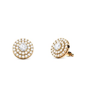 IGI Certified GH/SI Clarity Round Cut Lab Grown Diamond Stud Earrings, White Gold Halo Style 0.80 Ctw Diamond Earrings, Bridesmaids Earrings