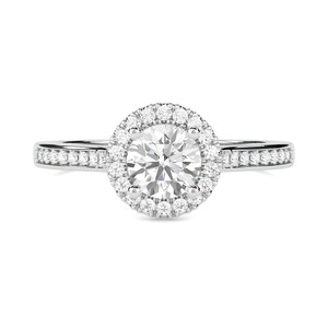 Round Diamond Halo Ring, 1.00 CT Round Lab Grown Diamond Ring, Engagement Ring, GH/SI Certified Diamond Ring, Round Diamond Ring for Women