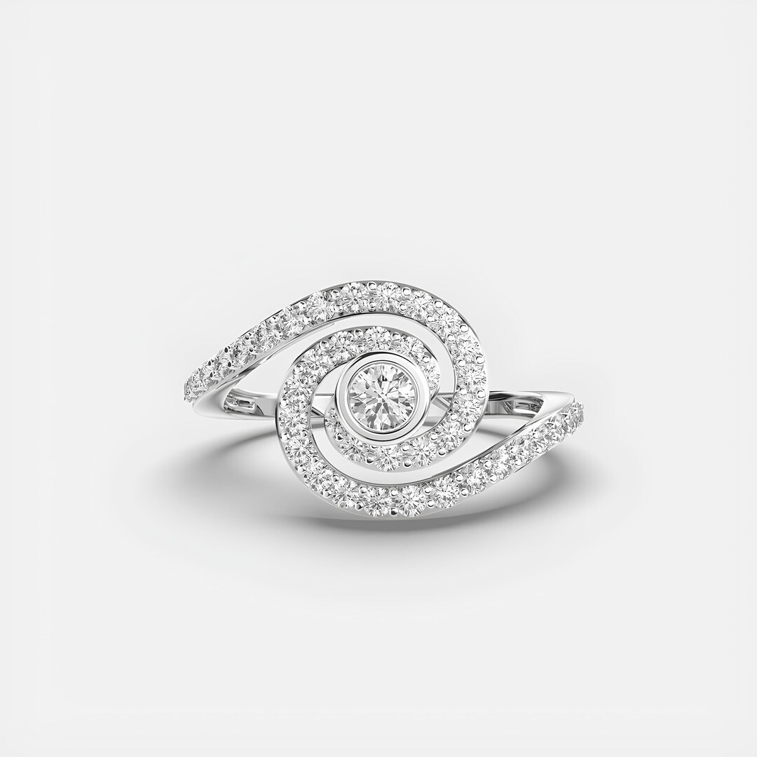 Lab Grown Diamond Wedding Ring, 14K White Gold Half Eternity Band - Etsy