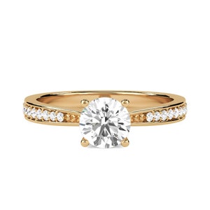 1.00 TCW Round Cut Lab Grown Diamond Ring, Lab Diamond Wedding Ring for Women, Round Engagement Ring, Anniversary Gift for Her Platinum Ring
