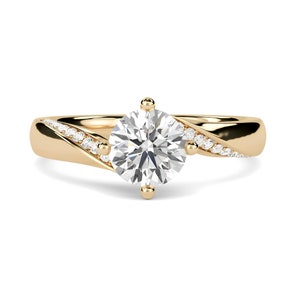 1.00 CTW Round Cut Lab Grown Diamond Ring, Lab Diamond Wedding Ring for Women, Round Engagement Ring, Anniversary Gift for Her Platinum Ring